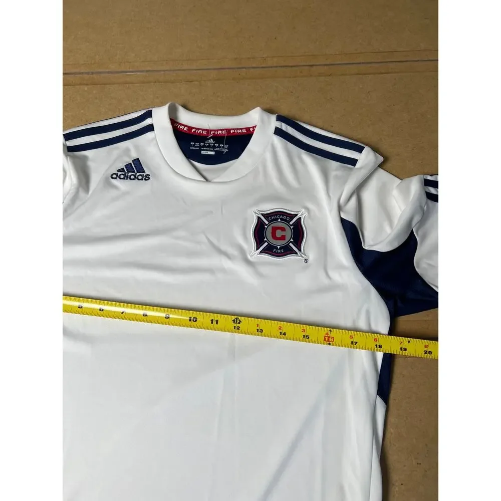 Adidas MLS Chicago Fire Away Soccer Jersey Mens S/M White 2010 Short Sleeve